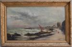L. PROUST (XIX-XXème)
Voiliers près des côtes, 1886. 
Huile sur toile...