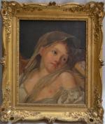 ECOLE FRANCAISE du XIXème
Portrait de jeune fille au voile
Huile sur...