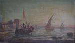 ECOLE FRANCAISE du XIXème
Voiliers dans la lagune
Huile sur toile portant...