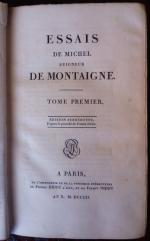 MONTAIGNE (Michel) Essais de Michel seigneur de Montaigne. Edition stéréotype...