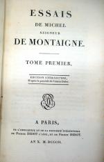 MONTAIGNE (Michel de). Essais. Paris, P. & F. Didot, 1802....