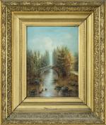 E.A. Minard (XIX-XX)- Le petit pont- Huile sur toile Signée...