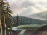ECOLE XIXe siècle, "Paysage de montagne animé", fixé sous verre...