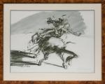 Claude WEISBUCH (1927-2014). "Cavalier à cheval". Lithographie sur papier signée...