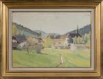 KOEHLER école suisse/ allemande du début du XXème siècle. "Village...