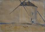 Edgard MAXENCE (1871-1954)
Belle Isle, le moulin, 1944. 
Aquarelle signée, datée...