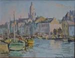 Georges LHERMITTE (1882-1967)
Le Croisic, avant port
Huile sur carton toilé signée...