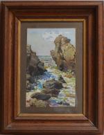 M. GUERIN (XIX-XXème)
Les rochers, 1919. 
Aquarelle signée et datée en...