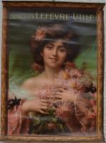 Biscuits Lefèvre-Utile : "La Femme aux Chrysanthèmes" signée Delphin Enjolras...