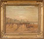 David GIRIN (1848-1917),
Vue de port,
Huile sur carton,
Signé en bas à...