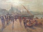 David GIRIN (1848-1917),
Vue de port,
Huile sur carton,
Signé en bas à...
