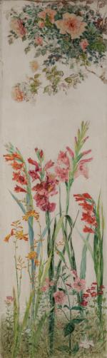 Louis Claude PAVIOT (1872-1943),
En pendant : 

Composition florale,
Huile sur toile...