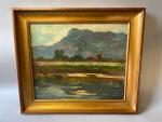 Pierre CALES (1870-1961), "Paysage", 1914, Huile sur toile signée en...