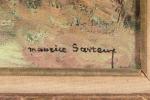 Maurice SAVREUX (1884-1971),
Vue d'une bâtisse,
Huile sur toile,
Signé en bas à...