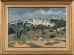 Yves BRAYER (1907-1990),
Paysage des Alpilles, circa 1960,
Huile sur toile,
Signé en...