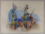 Pierre MONTHEILLET (1923-2011),
Composition, 1948,
Pastel sur papier,
Daté en bas à droite,
48...