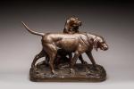 Auguste Caïn (1821-1894)
« Brillador et Fanfaron »
Groupe en bronze à...