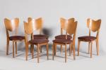 René Jean Caillette (1919-2004)
Série de six chaises modèle « Coeur...