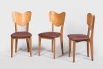René Jean Caillette (1919-2004)
Série de six chaises modèle « Coeur...