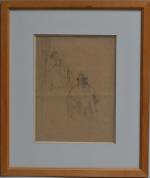 Charles MILCENDEAU (1872-1919)
Le couple devant le rideau
Dessin signé en bas...