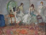 Marcel COSSON (1878-1956)
Loge de danseuses
Huile sur toile signée en bas...