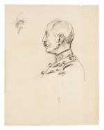 Maurice FEUILLET (Paris 1873 - 1968)
Portrait de Dreyfus de profil...