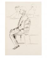Maurice FEUILLET (Paris 1873 - 1968)
Alfred Dreyfus assis de profil...