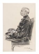 Maurice FEUILLET (Paris 1873 - 1968)
Le général Zurlinden
Pierre noire, estompe...