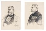 Maurice FEUILLET (Paris 1873 - 1968)
Deux portraits : le commandant...