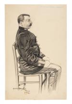 Maurice FEUILLET (Paris 1873 - 1968)
Capitaine Lebrun-Renault
Pierre noire
33,4 x 21...