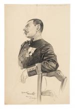 Maurice FEUILLET (Paris 1873 - 1968)
Lieutenant-colonel Bertin Morot
Pierre noire 
32,2...