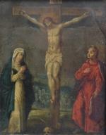 Ecole FLAMANDE vers 1630
Crucifixion
Cuivre
15 x 12 cm
Manques et pliures 
Dans...