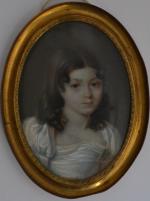 ECOLE FRANCAISE du XIXème
Portrait de jeune fille
Miniature ovale
6.4 x 4.5...