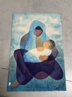 D'après Louis TOFFOLI, "Maternité", impression sur tapisserie en laine. Atelier...