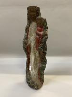 SCULPTURE en bois polychrome : Vierge à l'Enfant. Trace de...