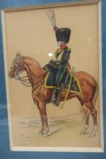 École française « 1815 Garde Nle de Landau Cavalerie Officier » et...