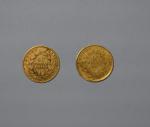 Deux pièces or, 10 francs, Napoléon III empereur, 1857 A...