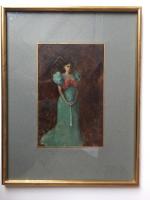 Édouard BRUN (1860-1935), « Maquette pour le portrait de Léonce » huile...