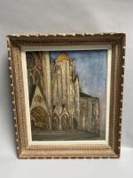 Jean VINAY (1907-1978), « Cathédrale de Bourges » Huile sur toile Signée...