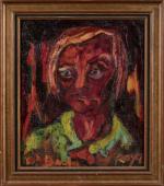 Alain RAYA-SORKINE (né en 1936),
Portrait de Mademoiselle Barda,
Huile sur toile,
Signé...