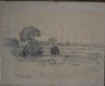 Ferdinand du PUIGAUDEAU (1864-1930)
Careil, paysage 
Dessin signé en bas à...