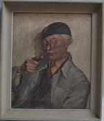Lucien A. LEMASSON (XXème)
Portrait d'homme à la pipe
Huile sur toile...