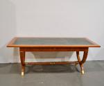 ANNEES 1940-50
Importante table bureau en bois naturel et bois de...