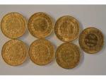 7 PIECES or 20 francs République 1877-1887-1889-1893-1897x2-1898