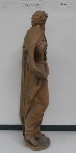 Saint Personnage en bois naturel sculpté, époque XVIII's. Haut. :...