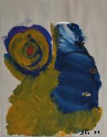 Jules PARESSANT (1917-2001)
Composition, 1995. 
Peinture sur papier monogrammée et datée...