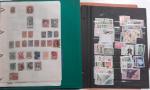 Dans un carton, lot de plusieurs classeurs de timbres Etrangers,...
