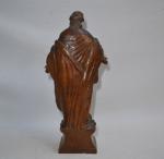 GROUPE en bois sculpté représentant une Vierge orante sur un...