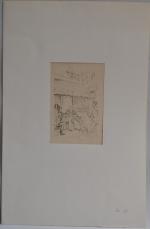 Jean Emile LABOUREUR (1877-1943)
Au café
Estampe 
25.5 x 16.5 cm (piqûres)