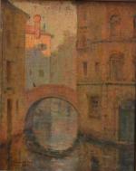 Fernand PINEAU CHAILLOU (XIX-XX)
Venise, 1910. 
Huile sur carton toilé signée...